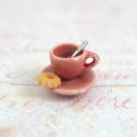 MINI CERAMICZNA FILIŻANKA Z TALERZYKIEM ŁOSOSIOWA MINI CERAMICZNA FILIŻANKA Z TALERZYKIEM ŁOSOSIOWA