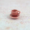 MINI CERAMICZNA FILIŻANKA Z TALERZYKIEM ŁOSOSIOWA MINI CERAMICZNA FILIŻANKA Z TALERZYKIEM ŁOSOSIOWA