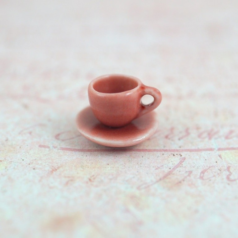 MINI CERAMICZNA FILIŻANKA Z TALERZYKIEM ŁOSOSIOWA MINI CERAMICZNA FILIŻANKA Z TALERZYKIEM ŁOSOSIOWA