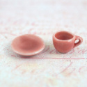 MINI CERAMICZNA FILIŻANKA Z TALERZYKIEM ŁOSOSIOWA MINI CERAMICZNA FILIŻANKA Z TALERZYKIEM ŁOSOSIOWA