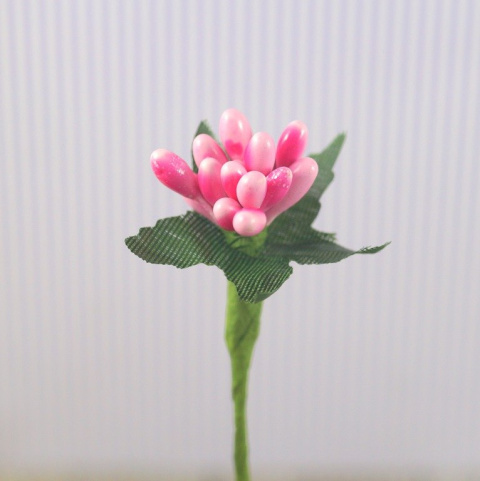 MINI BUKIET KWIATÓW CIEMNORÓŻOWYCH 5 szt.